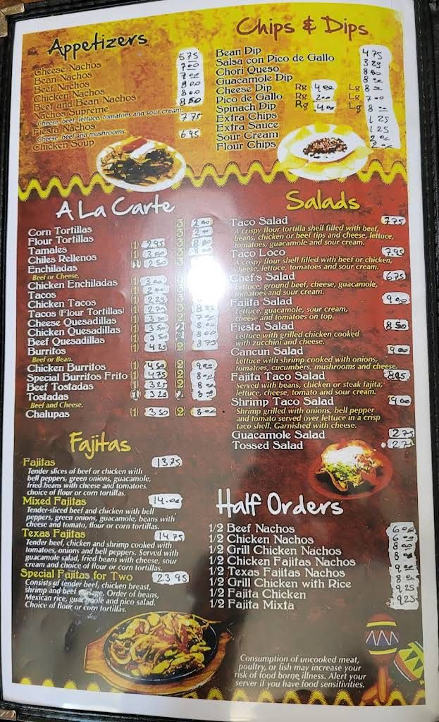 Fiesta Grill Menu 1