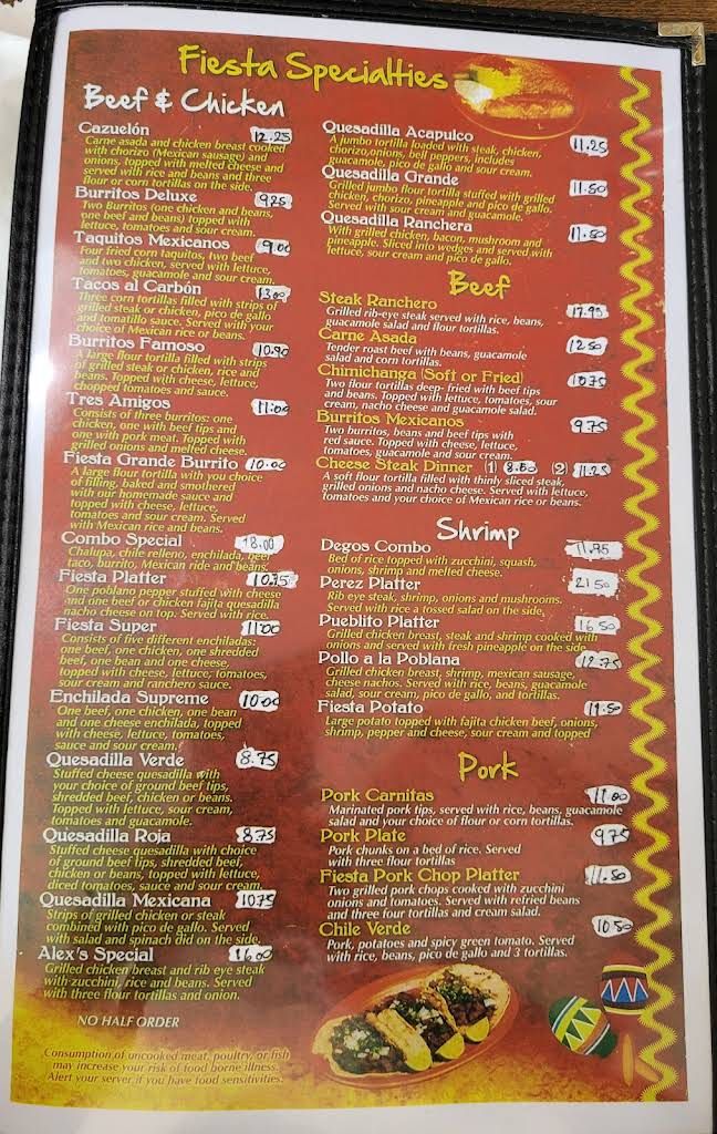Fiesta Grill Menu 2